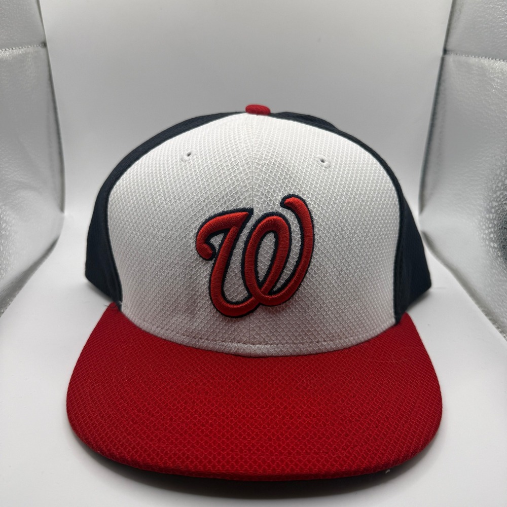 New Era 59FIFTY Washington Nationals MLB Hat Navy White Red Fitted 7 5/8 Cap